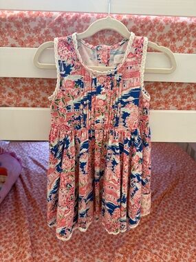 SweetHoney Pink and Blue Floral Tank Dress